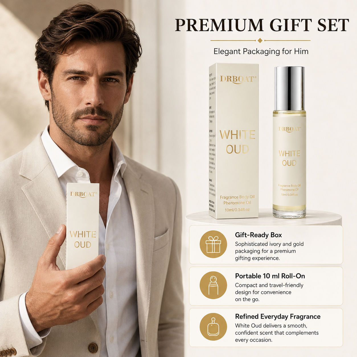 Perfume Scent Fragrance - Men Roll-on Perfume Oil,Fresh Citrus White